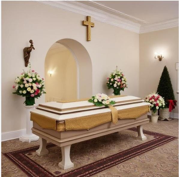 Clean and dignified funeral home interior